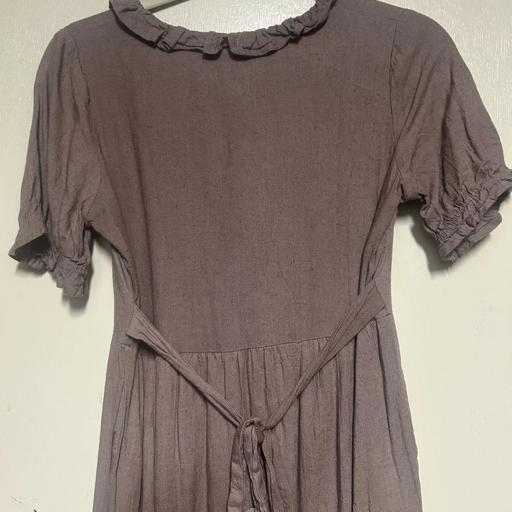 Little Cottonwood Earthy purple Ruffled Midi Dress - Picture 3 of 4